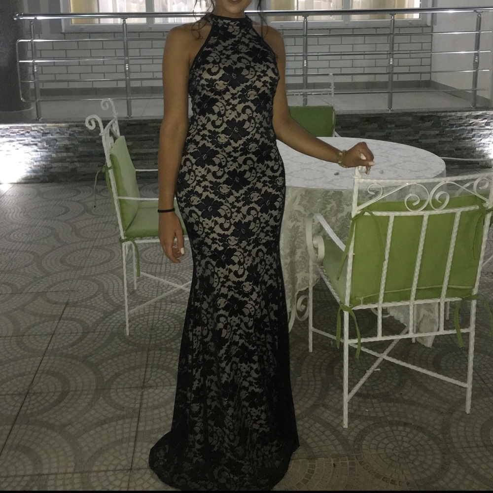 Black lace gown